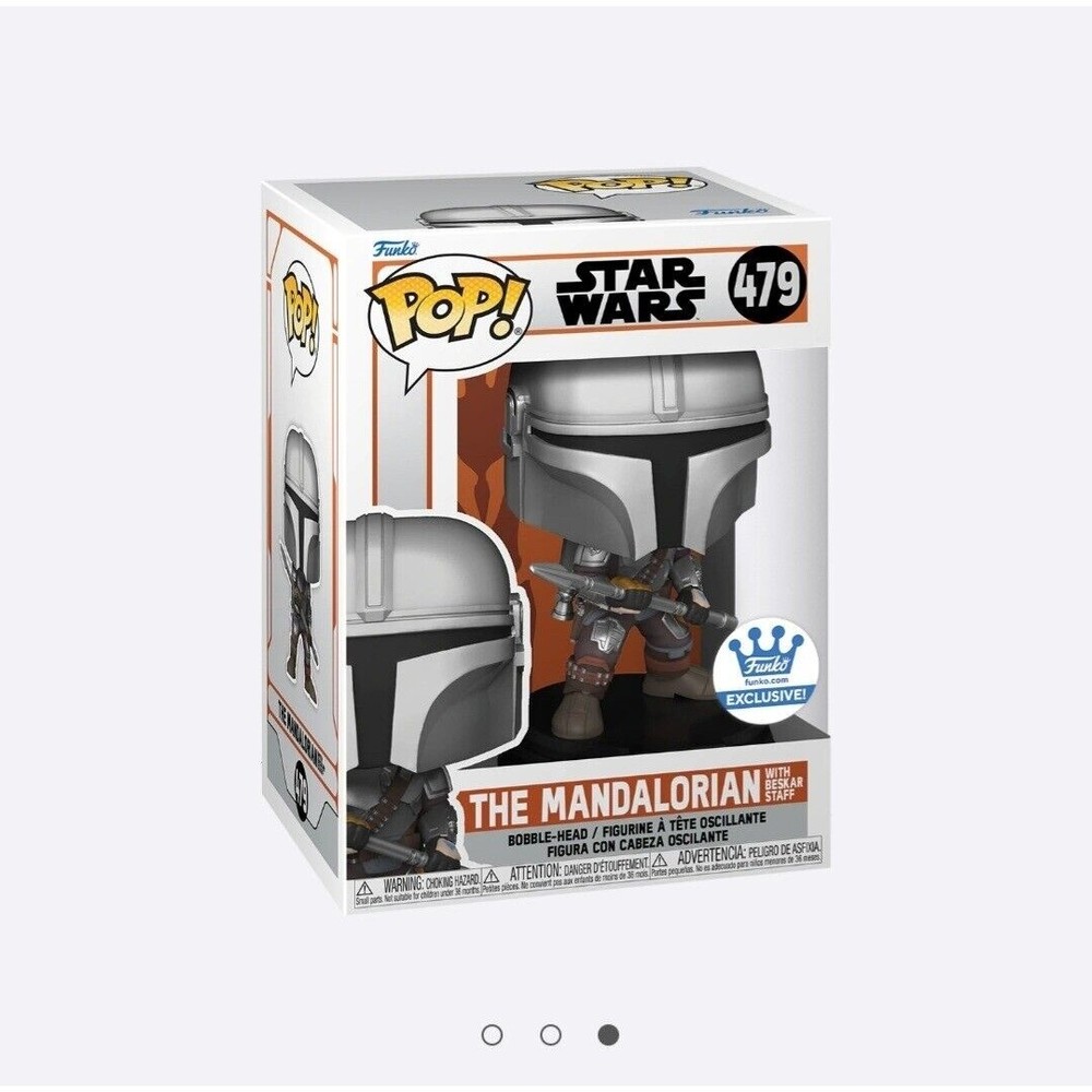 FUNKO POP! STAR WARS 479: THE MANDALORIAN W/ BESKAR STAFF - FUNKO EXCLUSIVE  NIB
